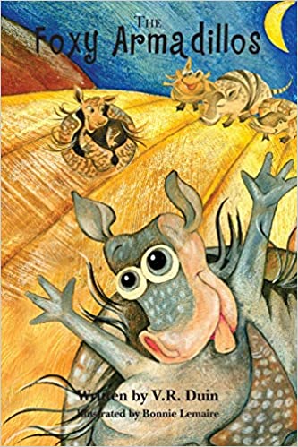 The front cover is depicted for The Foxy Armadillos children's book.