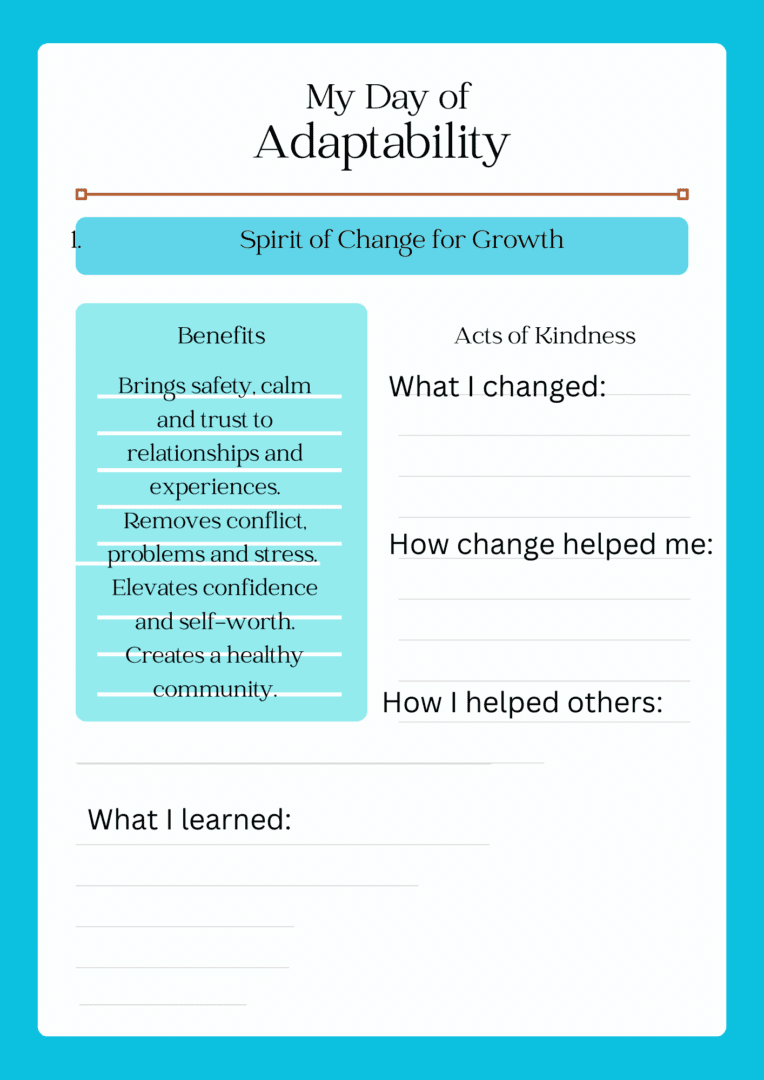 This downloadable Adaptability Journal Page is designed for everyday use.